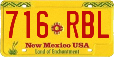 NM license plate 716RBL