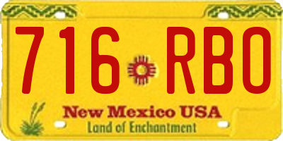 NM license plate 716RBO