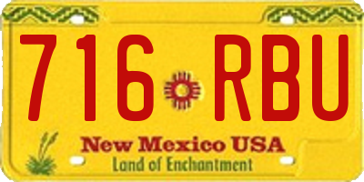 NM license plate 716RBU