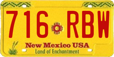 NM license plate 716RBW
