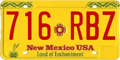NM license plate 716RBZ