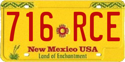 NM license plate 716RCE