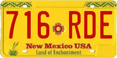 NM license plate 716RDE