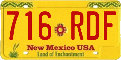 NM license plate 716RDF