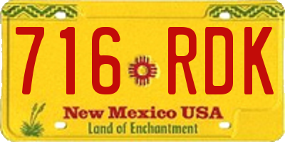 NM license plate 716RDK