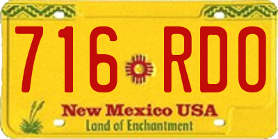 NM license plate 716RDO