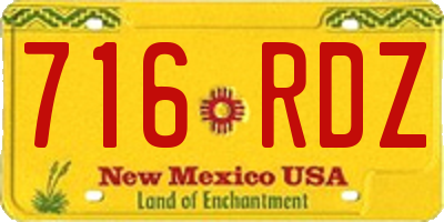 NM license plate 716RDZ
