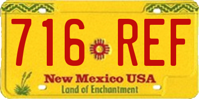 NM license plate 716REF