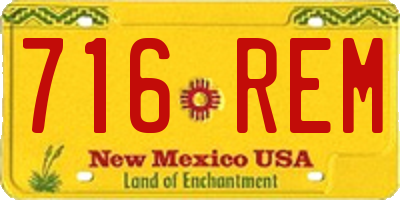 NM license plate 716REM