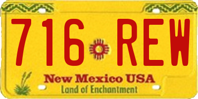 NM license plate 716REW