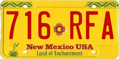 NM license plate 716RFA