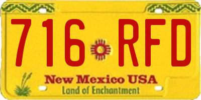 NM license plate 716RFD
