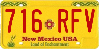 NM license plate 716RFV
