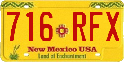 NM license plate 716RFX