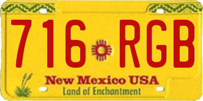 NM license plate 716RGB