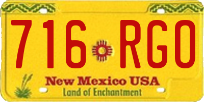 NM license plate 716RGO
