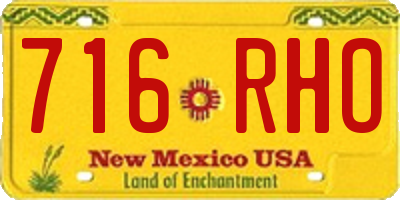 NM license plate 716RHO