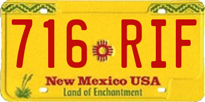 NM license plate 716RIF