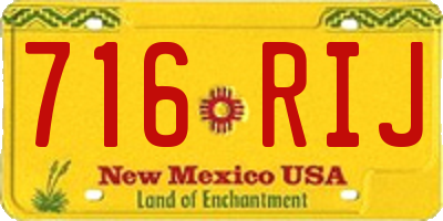 NM license plate 716RIJ
