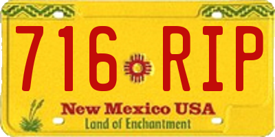 NM license plate 716RIP