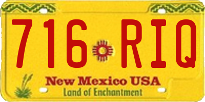 NM license plate 716RIQ