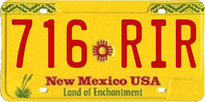NM license plate 716RIR