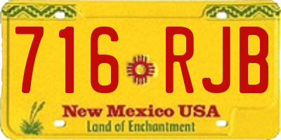 NM license plate 716RJB
