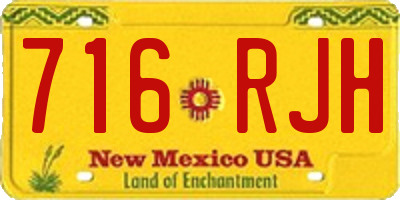 NM license plate 716RJH