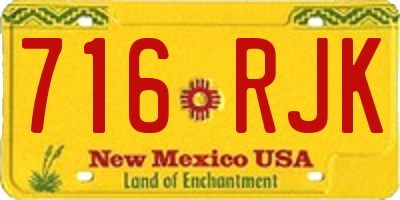 NM license plate 716RJK