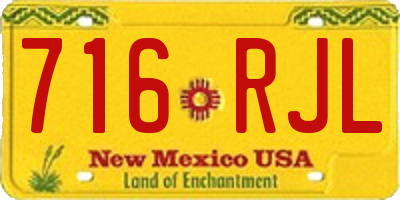 NM license plate 716RJL