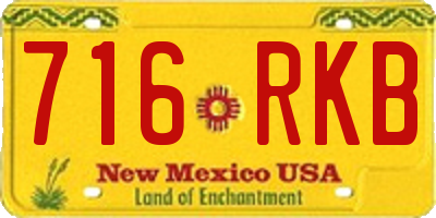 NM license plate 716RKB