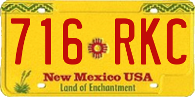 NM license plate 716RKC