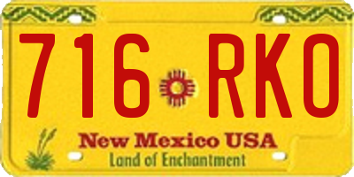 NM license plate 716RKO