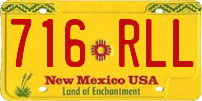 NM license plate 716RLL