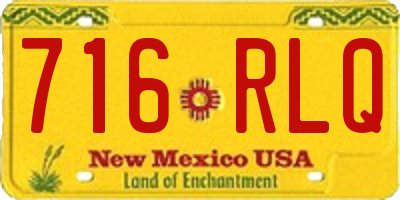 NM license plate 716RLQ
