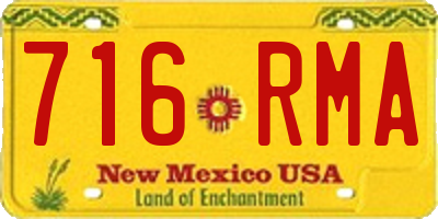NM license plate 716RMA