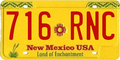 NM license plate 716RNC