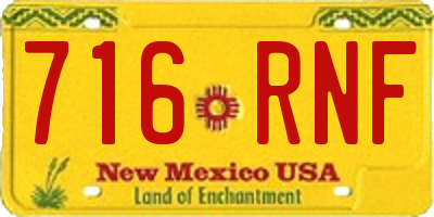 NM license plate 716RNF