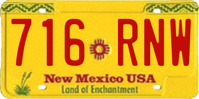 NM license plate 716RNW