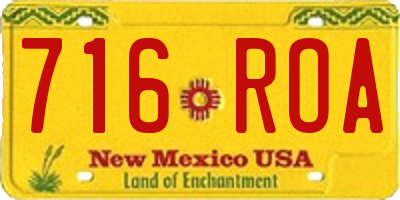 NM license plate 716ROA