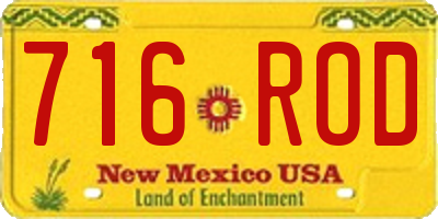 NM license plate 716ROD
