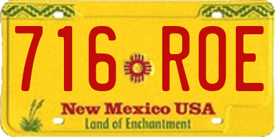 NM license plate 716ROE