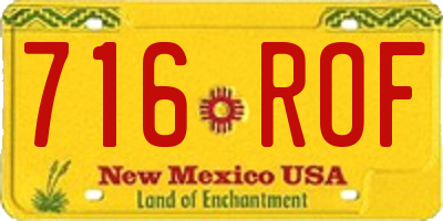 NM license plate 716ROF