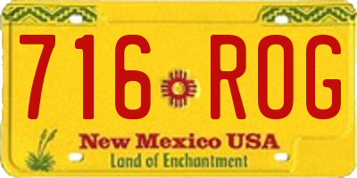 NM license plate 716ROG