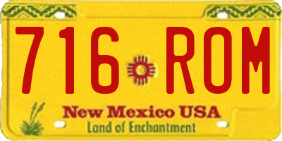 NM license plate 716ROM