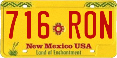 NM license plate 716RON