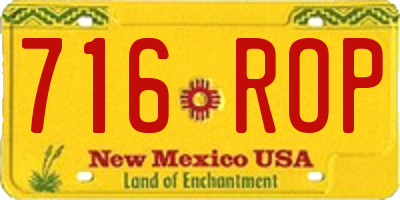 NM license plate 716ROP