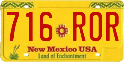 NM license plate 716ROR