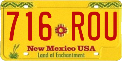 NM license plate 716ROU