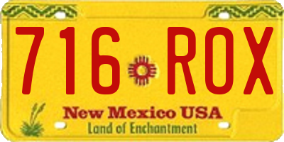 NM license plate 716ROX